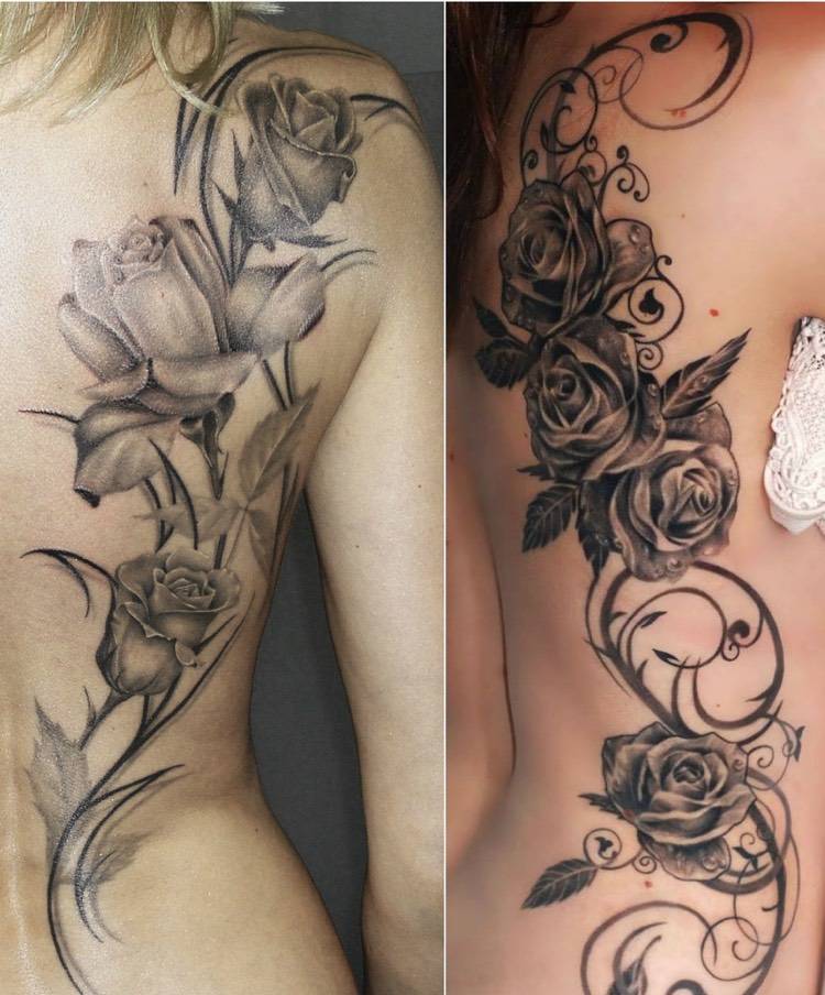 rosenranke-tattoo-rücken-schattierung