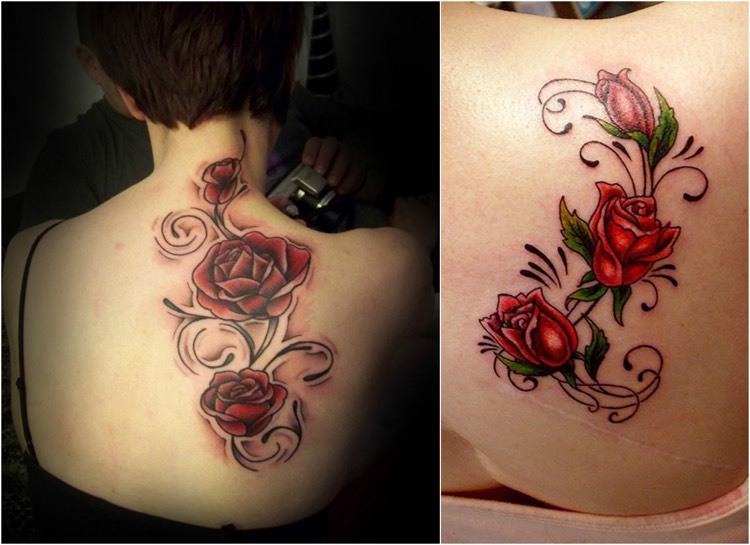 rosenranke-tattoo-rücken-schulterblatt