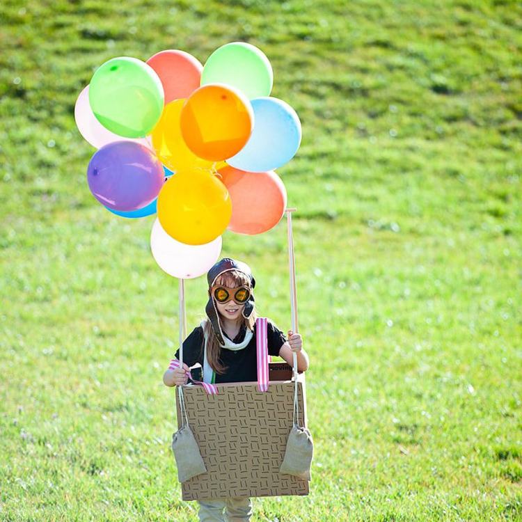 Heißluftballon Kostüm für Kinder selber machen Ideen für Faschingskostüme
