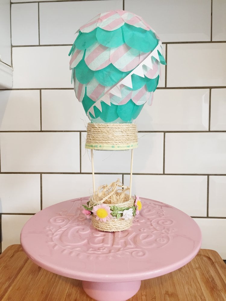 Korb für Heißluftballon basteln Geburtstag Geschenkidee