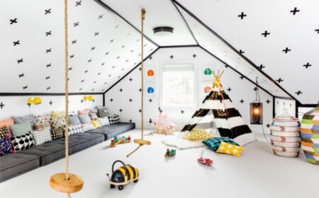 modern-kinderspielzimmer-zelt-schaukel-skandinavisch