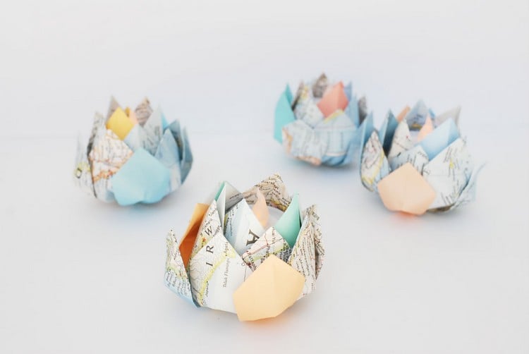 origami-blume-lotosblüte-weltkarten