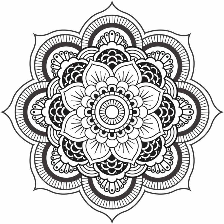 mandala-schwarz-weiß-ausmalen-farbsymbolik-florale-motive