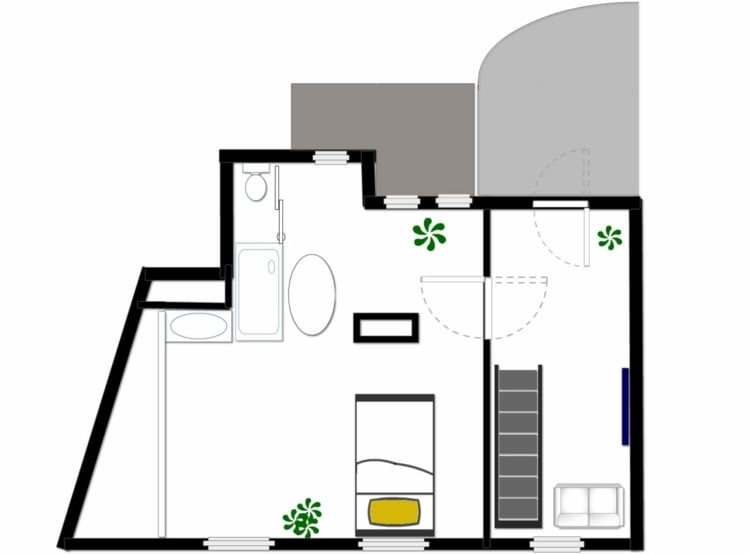 rot-gelb-maisonette-design-zweite-etage-komfort-stadt-urban