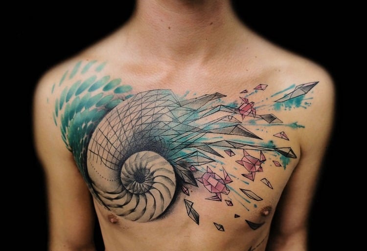 watercolor-tattoo-männer-ideen-brust