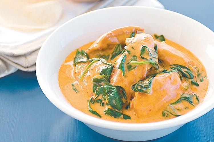 Indische-Rezepte-essen-curry-chicken-spinat