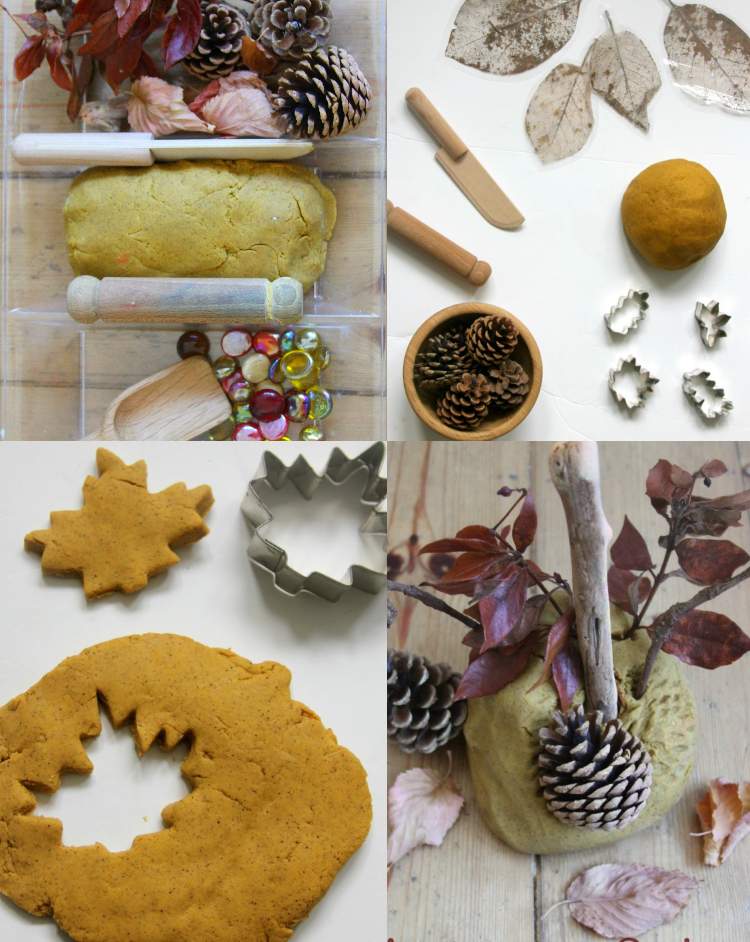 Salzteig Ideen Herbst Kinder basteln mit Naturmaterialien in der Grundschule