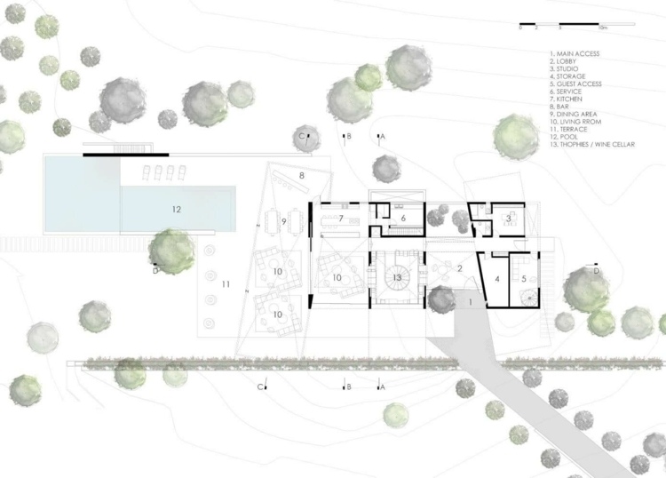 cortenstahl-blech-grundriss-erdgeschoss-hausdesign-minimalismus-idee