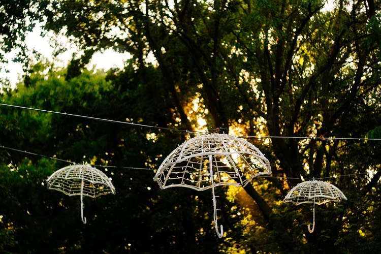 garten-beleuchtung-lichterketten-bäume-regenschirme