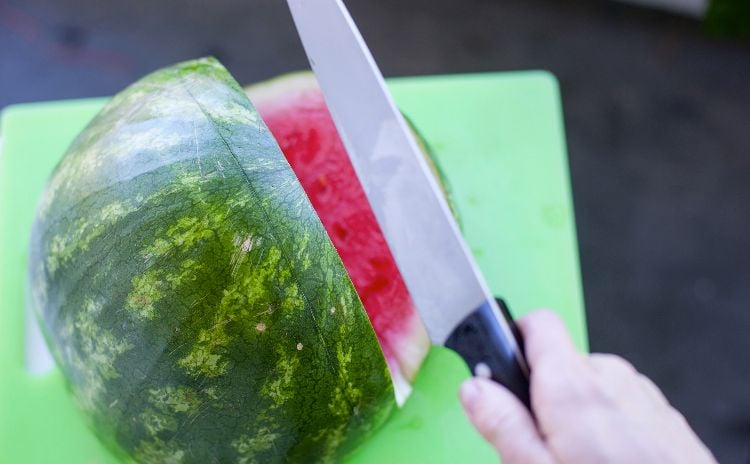 Melonen Hai schnitzen – Anleitung und Bilder zum Rezept