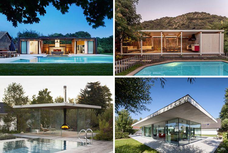 swimmingpool im garten modern-design-glashaus