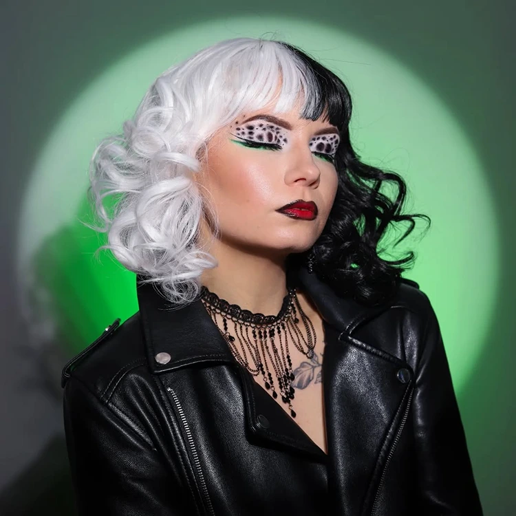cruella de vil kostüm und dalmatiner make up