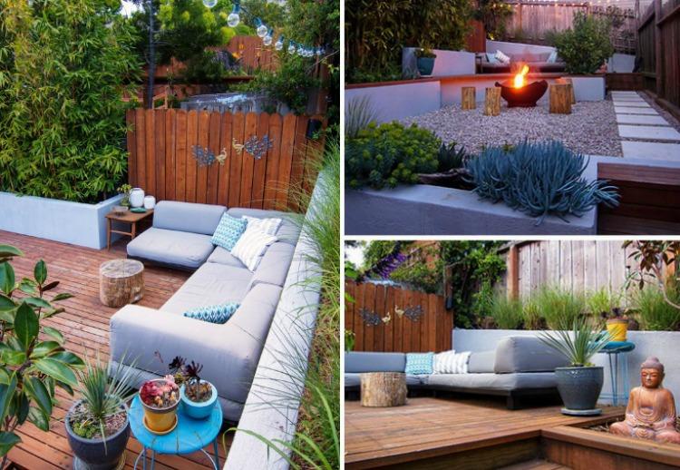 Ein kleiner Garten -sitzplatz-couch-outdoor-möbel
