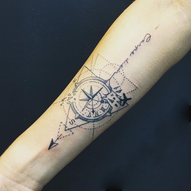 Kompass tattoo unterarm mann Tattoo Ideen