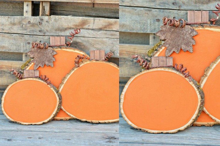 herbstbasteln-naturmaterialien-holz-kürbisse-orange