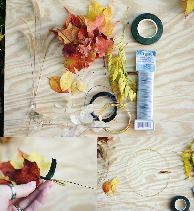 herbstbasteln-naturmaterialien-krone-herbstblätter-kranz