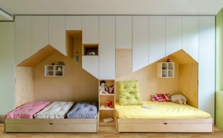 kinderzimmer design ideen geschwister-holz-schlafbereich-1