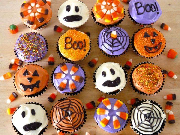 lustige halloween rezepte gruselige-appetizer-spukiges-fingerfood-muffins