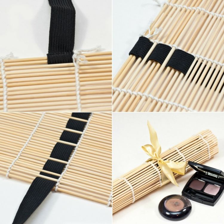 schmink-aufbewahrung-schminkzubehör-aufbewahren-ideen-einfach-bambus-matte