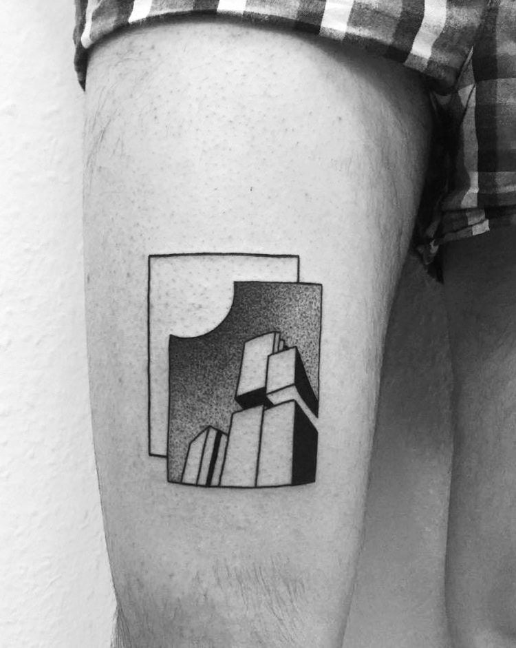 tattoo-motive-architektur-gebäude-minimalismus-design-rechteck-bild