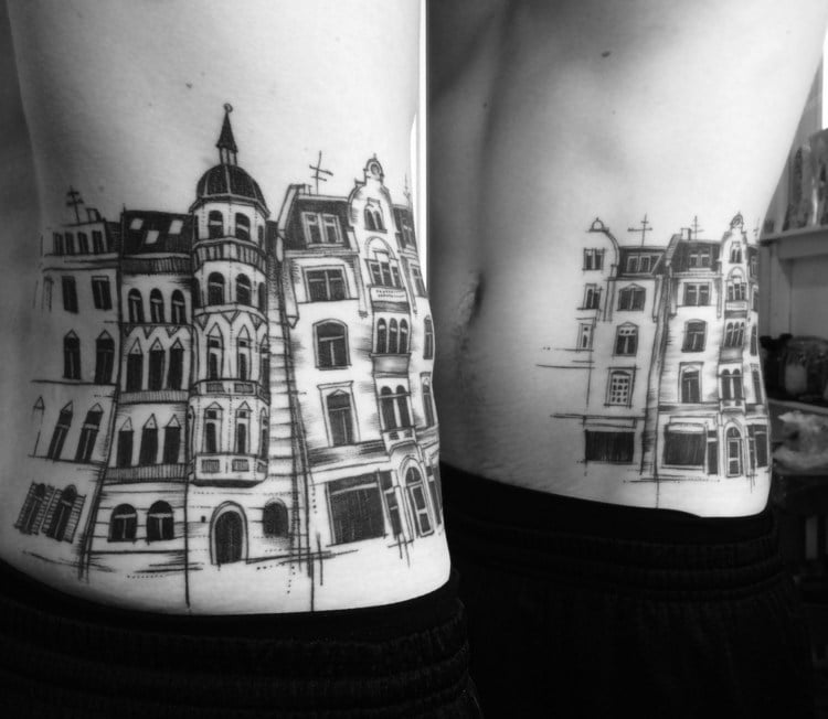 tattoo-motive-architektur-stadt-fassade-inspiration-diy-oberkörper-herren