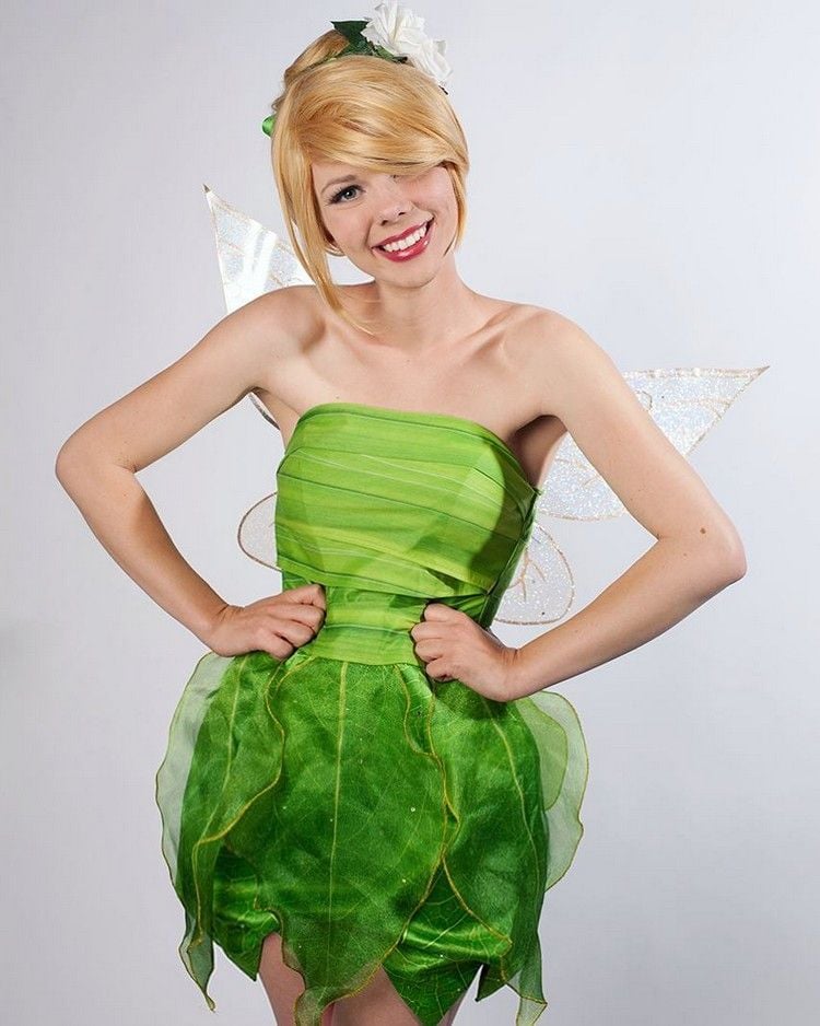 Tinkerbell Kostüm kleid-haare-perücke-flügel