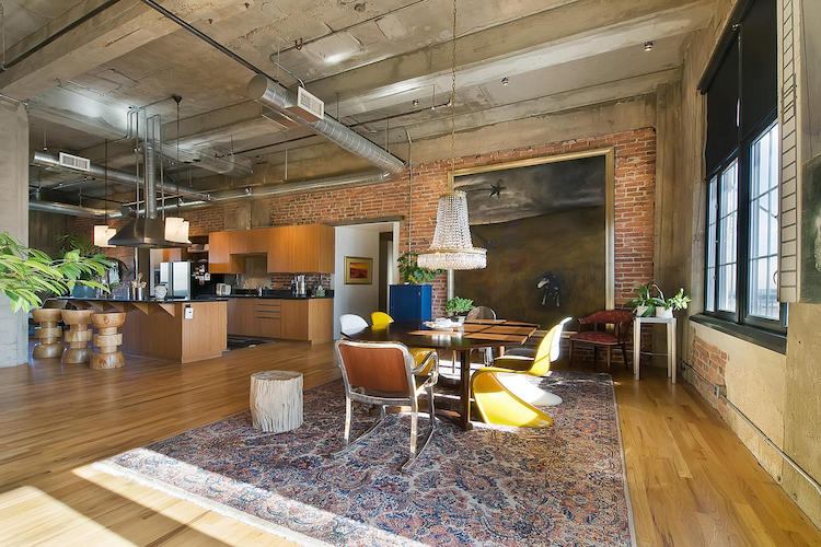vintage-teppiche-modern-interior-industrial-loft-stil-beton-klinker