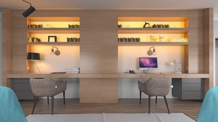 Arbeitszimmer für 2 personen-modern-indirektes-licht-dekorativ-beleuchtung