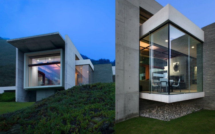 Bauhaus-Stil Haus -granit-beton-moderne-architektur