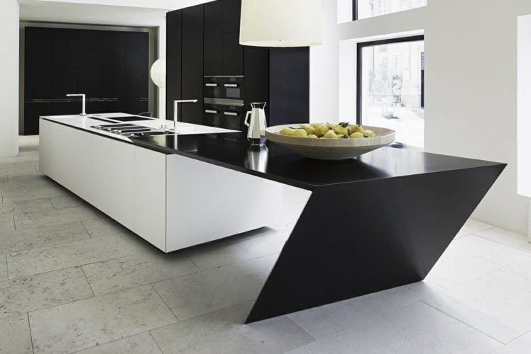 design-küchen-unregelmäßig-design-futuristisch-schwarz-weiß