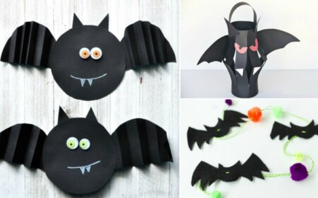 fledermaus basteln ideen-anleitungen-kinder-diy-halloween-herbst