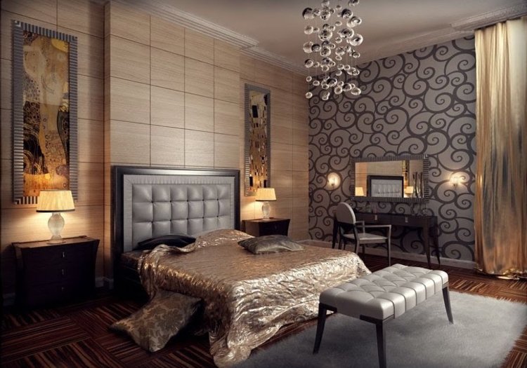 jugendstil-schlafzimmer-wandtapete-wandbilder-gustav-klimt-luxus-gold