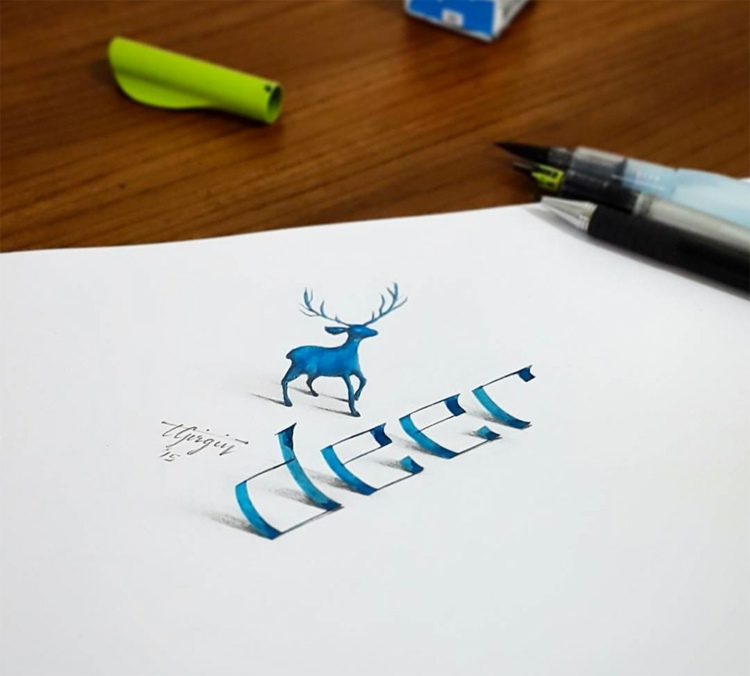 kalligraphie-lernen-3d-effekte-zeichnen-schattierung-motive