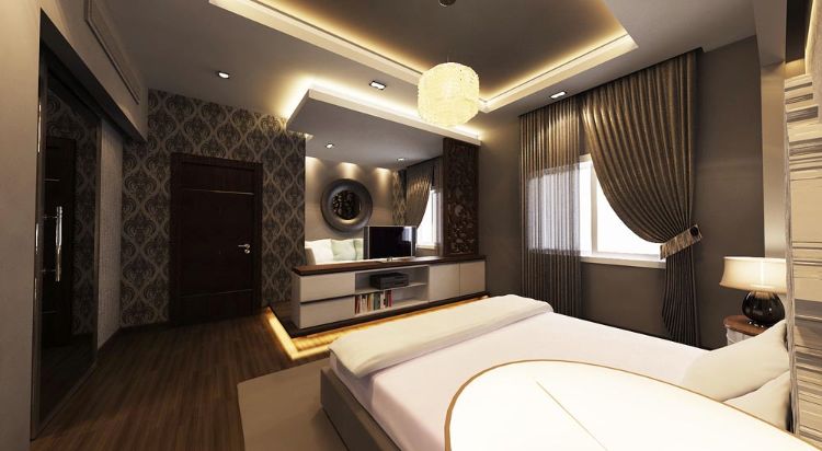 moderne-indirekte-deckenbeleuchtung-ideen-ambiente-abgehängte-decke-schlafzimmer