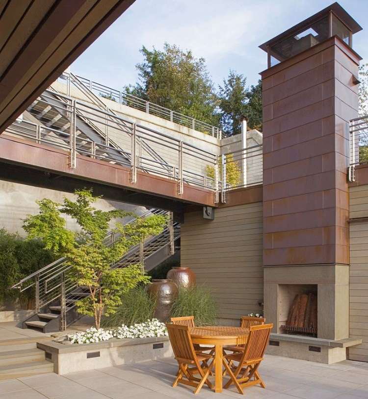 moderner-terrassenkamin-wohlfühlen-inspirationsideen-designer-treppen