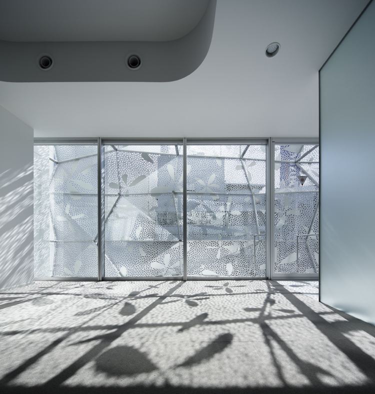 Origami Architektur -fassade-glas-struktur-transluzent