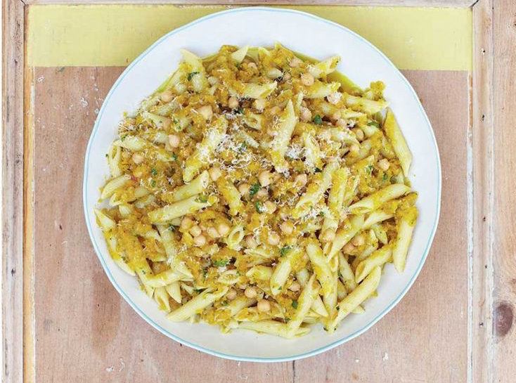 pasta-rezepte-jamie-oliver-15-minuten-sauce-kürbis-kichererbsen