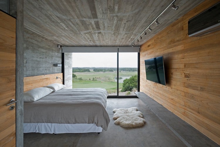 schlafzimmer-design-holz-beton-kombination-minimalistisch