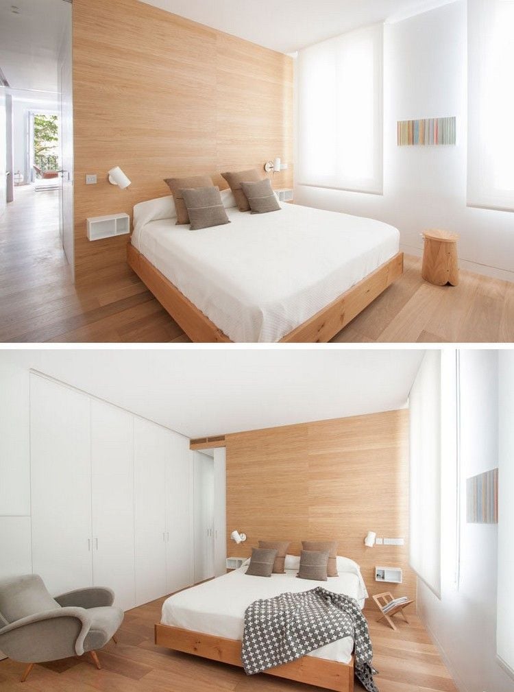 schlafzimmer-design-holz-weiß-kombinieren-modern