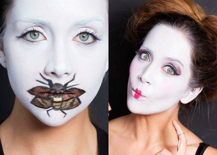 Schminktipps für Halloween -make-up-basis-anleitung-weiss-gesicht
