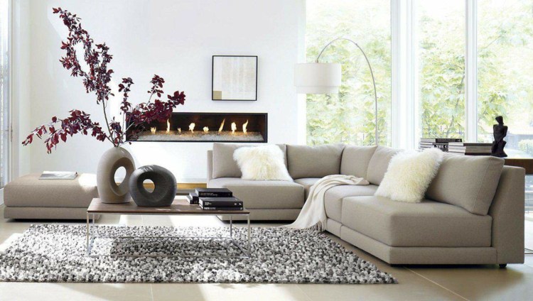 Modernes Wohnzimmer einrichten in den Farben Grau, Beige oder Weiß
