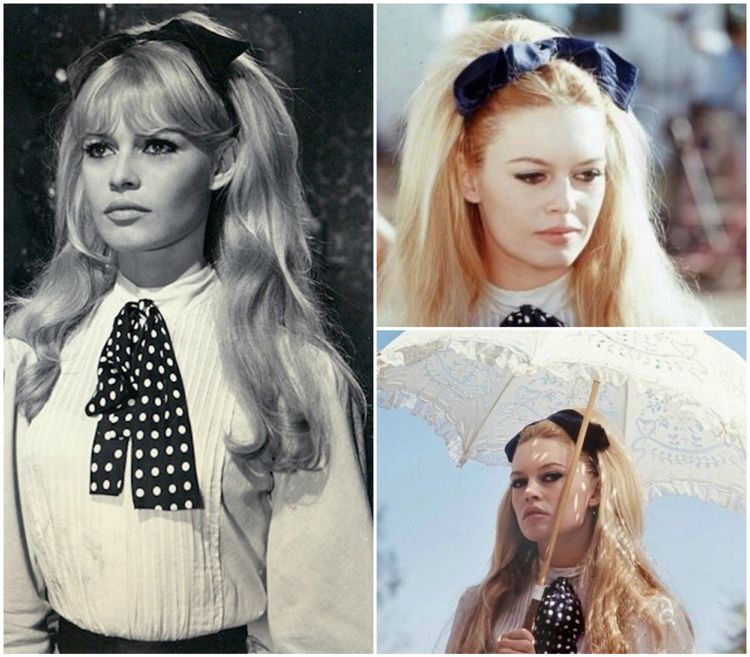 Brigitte Bardot Frisur lange Haare Stufen halboffen
