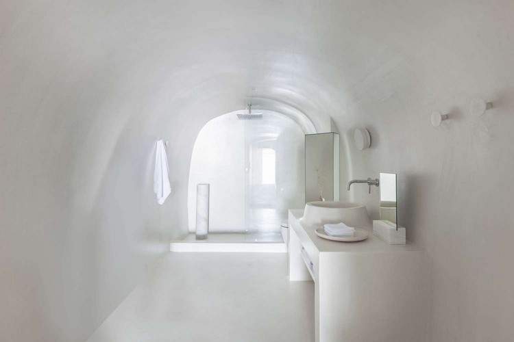 badezimmer wohnhöhle weiß gewölbte decke