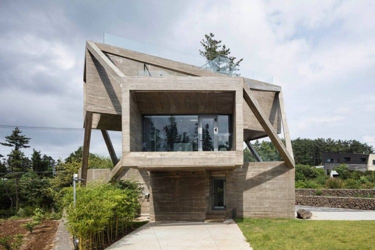betonhaus geometrische architektur minimalistisch