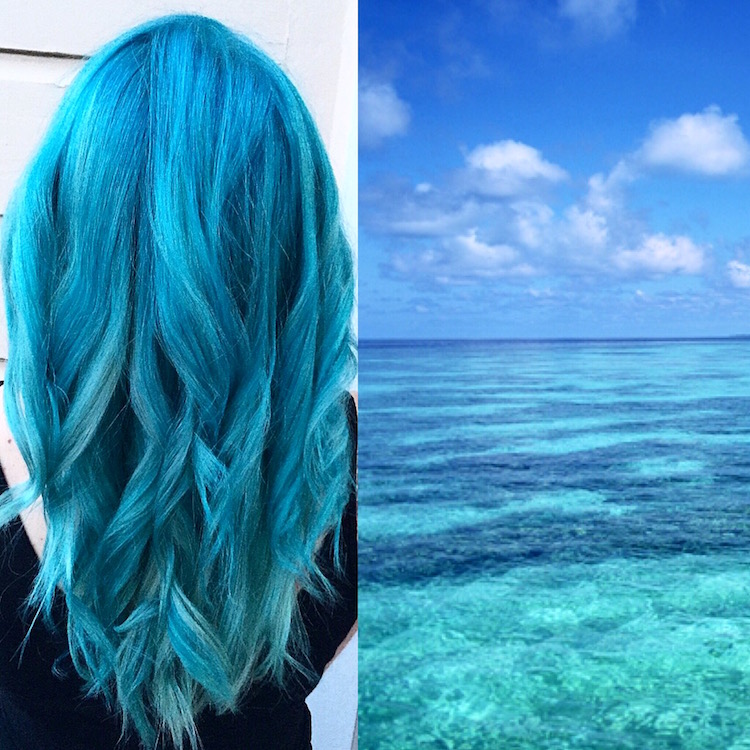 blaue haare ozean haarfarben trend azurblau türkis
