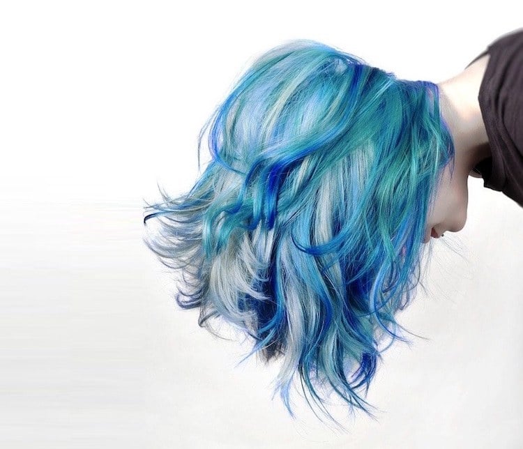 Lila haare blau Haar blau