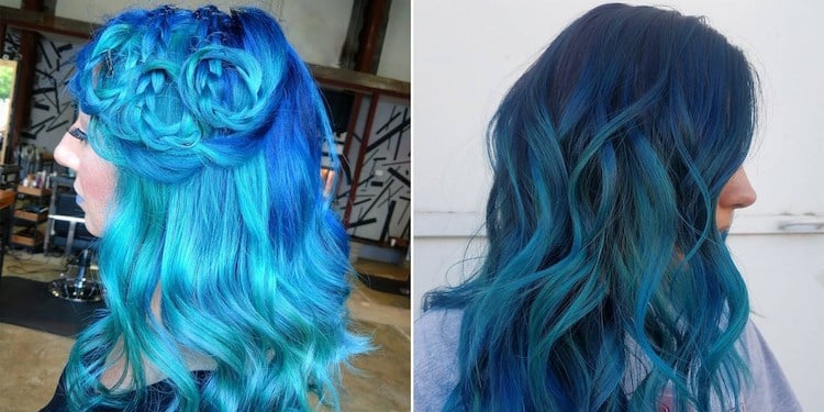 blaue haare ozean haarfarben trend frisur modern
