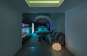 farbige lichteffekte innenraum schlafzimmer decke fenster pool