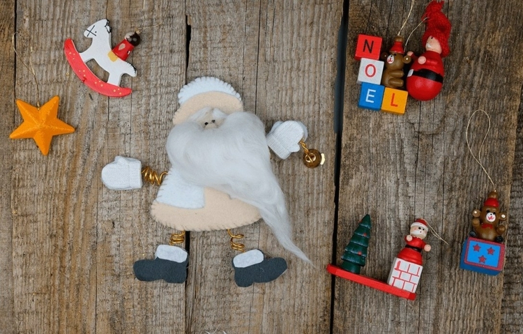 filz ornamente deko basteln weihnachtsmann
