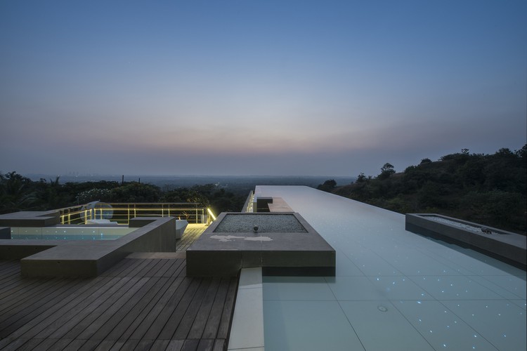 glasfaser beleuchtung infinity pool dach whirlpool